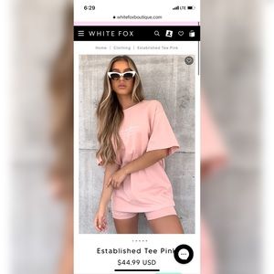 White Fox Boutique Established Tee - Pink - S/M